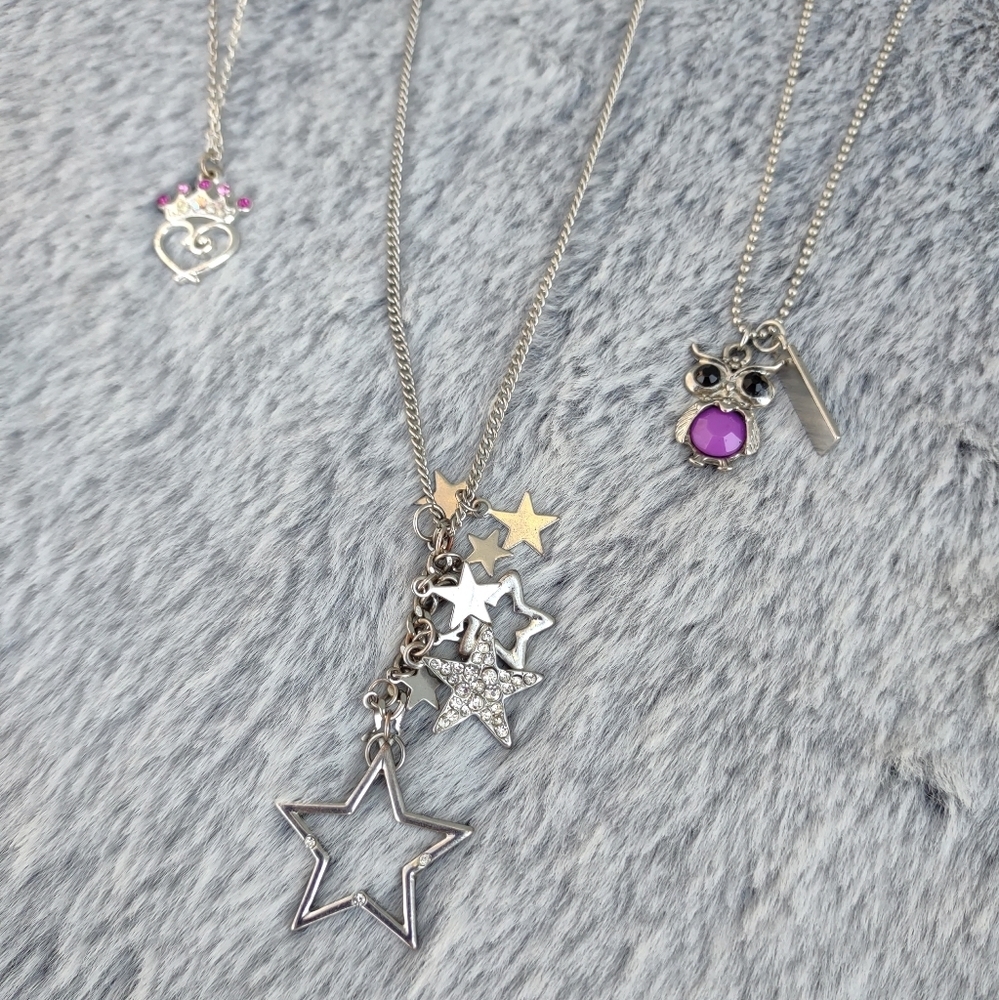 Young Girl'sβ Bundle of 3 Charm Chain Necklaces